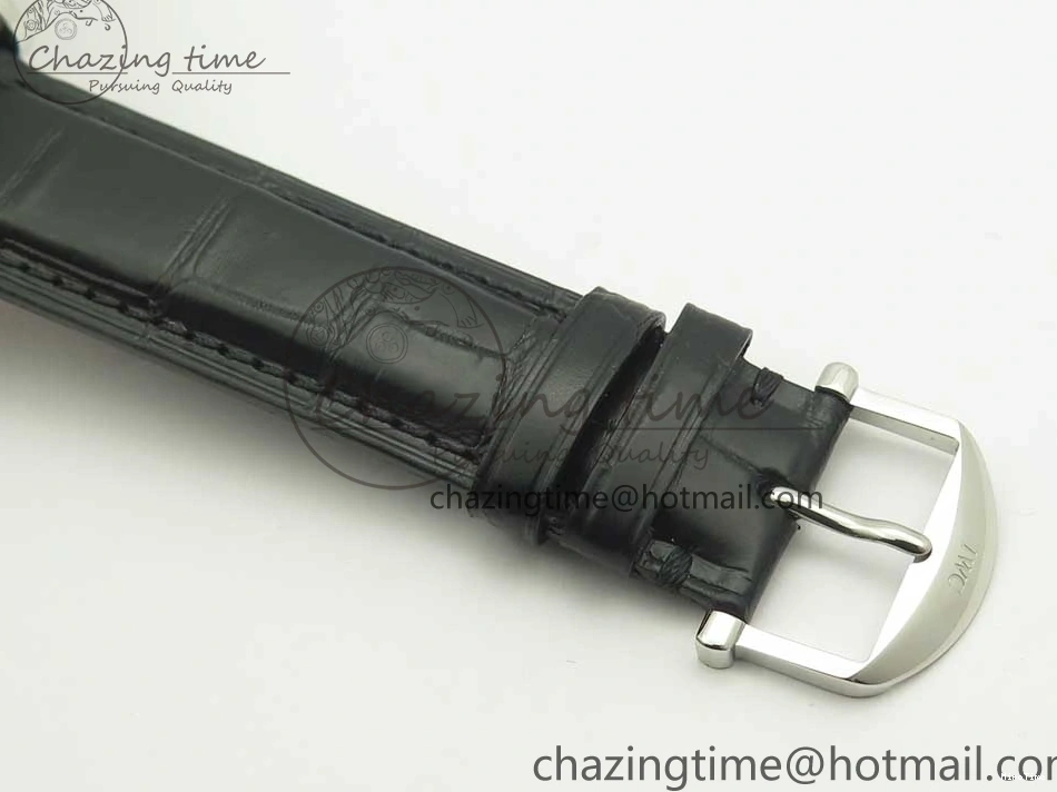 MIROTIME 0303 Supportive Portofino Automatic SS AF 1:1 Best Edition White Dial on Black Croco Leather Strap A 7184